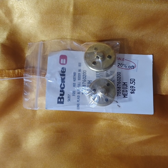 NWT Daytrip from thw Buckle, Plaid Gold Brown Faux Fur Collar, Pea Coat Medium - Picture 10 of 11